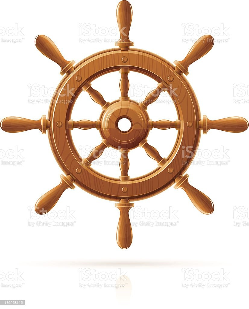 Rueda de timón del barco